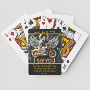 Jesaja 40:31 Jezus rijdt sterk Pokerkaarten
