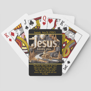Jesaja 40:31 Sta op met Jezus Pokerkaarten