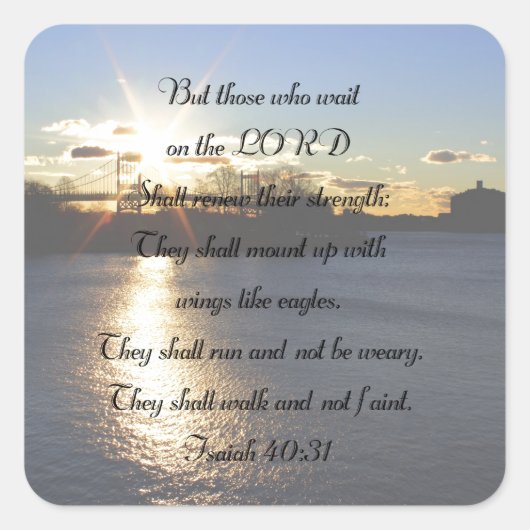 Jesaja 40:31...vleugels als adelaars... vierkante sticker (Voorkant)