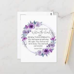 Jesaja 40:31 Zij die op de Heer Floral wachten Briefkaart