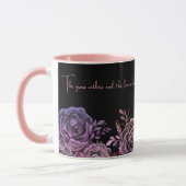 Jesaja 40:8 Schrift Roze en zwart Roos Bloemen Mok (Links)