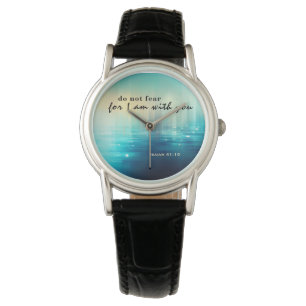 Jesaja 41:10 Vrees niet Bijbelvers Blauw Abstract Horloge
