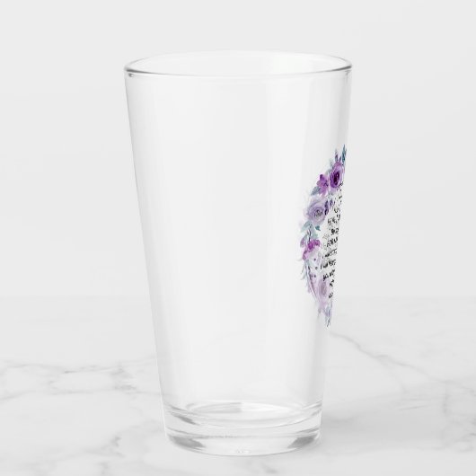 Jesaja 41:10 Vrees niet Paarse Bloemen Schrift Glas (Rechts)