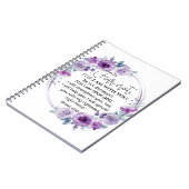 Jesaja 41:10 Vrees niet Paarse Bloemen Schrift Notitieboek (Linkerzijde)