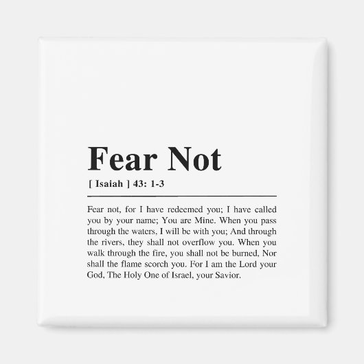 Jesaja 43:1-3 Vrees niet Magneet (Voorkant)