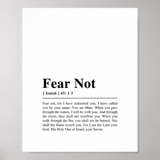 Jesaja 43:1-3 Vrees niet Poster (Voorkant)