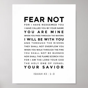 Jesaja 43:1-3 Wees niet bevreesd Poster