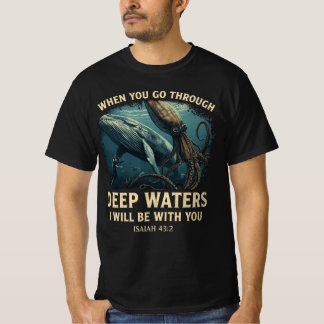 Jesaja 43:2 Walvis Diepe Wateren Christelijk T-shirt