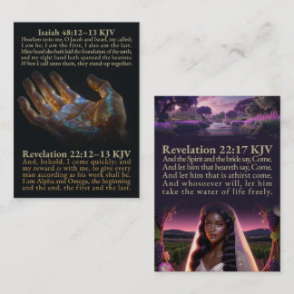 Jesaja 48:12-13, en Openbaring 22:12-13, 17 Staten Visitekaartje