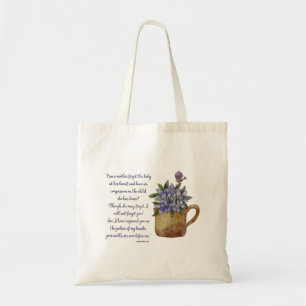 Jesaja 49 Bijbel Schrift Verse Vergeet mij Noten Tote Bag