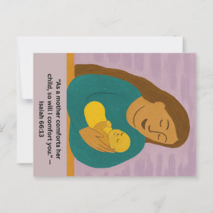 Jesaja 66:13 Troostende Moeder en Baby Ansichtkaar Briefkaart