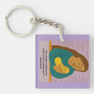 Jesaja 66:13 Troostende Moeder en Baby Ansichtkaar Sleutelhanger