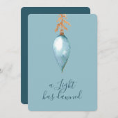 Jesaja 9:2 Elegant blauw Waterverf kerst Feestdagenkaart (Voorkant / Achterkant)