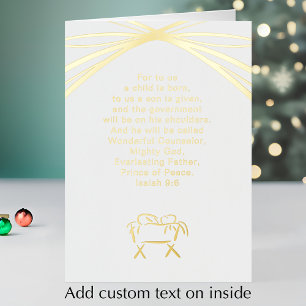 Jesaja 9:6 Schriftuurlijke Kerstmis Kerstscène Folie Feestdagenkaart
