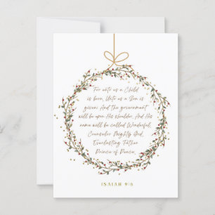 Jesaja 9:6 Want ons is een Kind Kerstmis Christeli Briefkaart