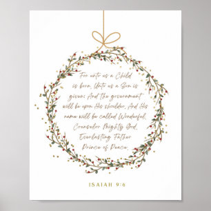 Jesaja 9:6 Want ons is een Kind Kerstmis Christeli Poster