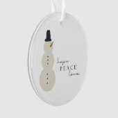 J'espère la paix amour.Noël Snowman Acrylique Orne (devant)