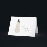 J'espère la paix amour.Noël Snowman Cartes de voeu<br><div class="desc">J'espère la paix amour. Noël moderne Snowman Cartes de voeux</div>