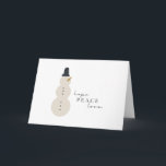 J'espère la paix amour.Noël Snowman Cartes de voeu<br><div class="desc">J'espère la paix amour. Noël moderne Snowman Cartes de voeux</div>