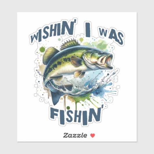 J'espère que j'ai pêché sur mesure Sticker en viny (Feuille)