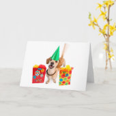 J'espère que votre queue sera baguée carte d'anniv (Fleur jaune)