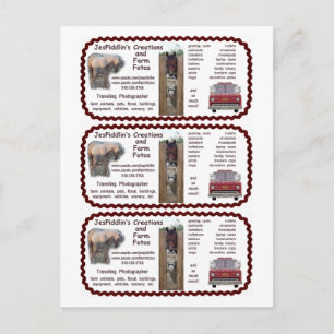 JesPiddlin Creations / Boerderij Fotos Bus. Kaarte Briefkaart