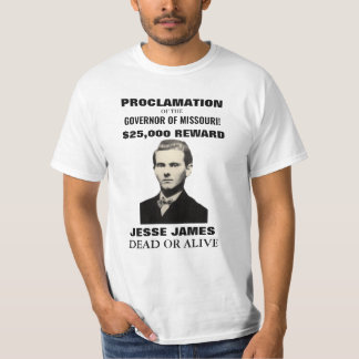 Jesse James $25.000 Gezocht Poster Mannen T-shirt