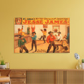 Jesse James Westerne spectaculaire productie Canvas Afdruk (Insitu (Woonkamer))