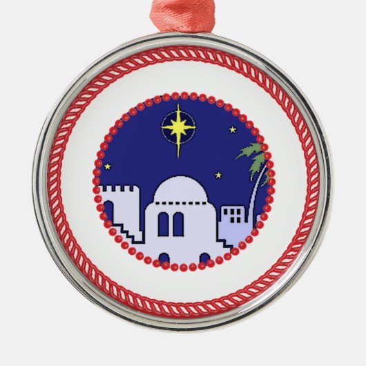 Jesse Tree Bethlehem #1 Metalen Ornament (Voorkant)