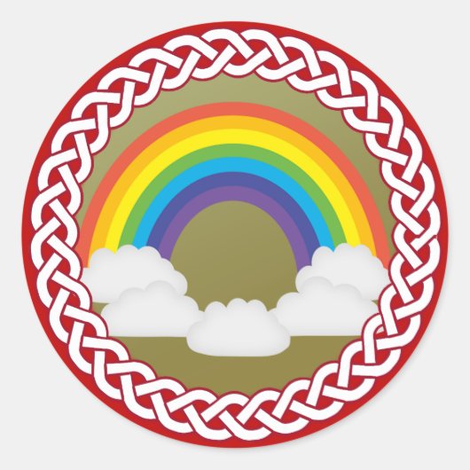 Jesse Tree Rainbow Ornament Ronde Sticker (Voorkant)
