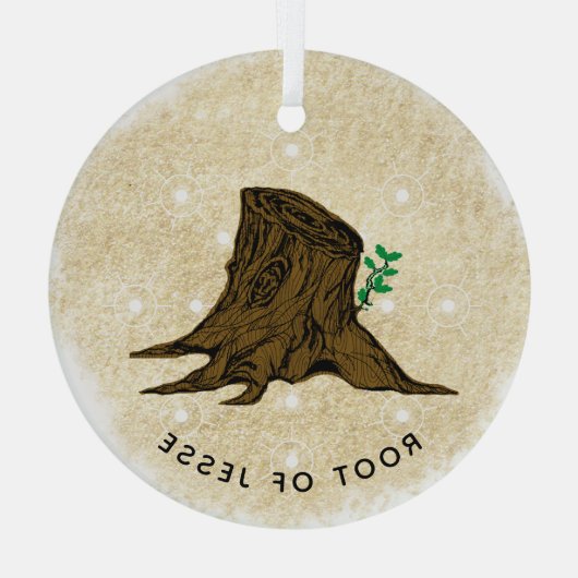 Jesse Tree 'Root of Jesse' Glas Ornament (Achterkant)