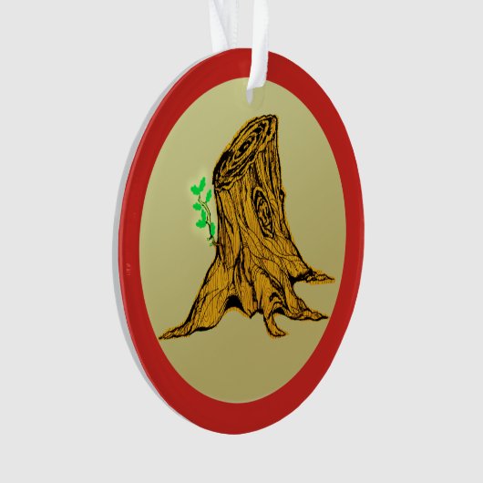 Jesse Tree Stump Sprouts Ornament (voorkant)