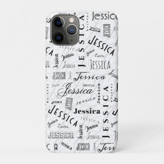 Jessica Aangepaste Naam Zwart Wit iPhone 11 Pro Hoesje