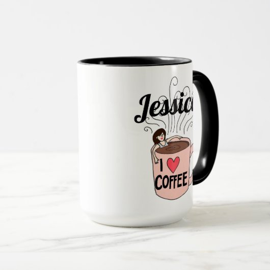 Jessica houdt van koffie-Mok Mok (Voorkant rechts)