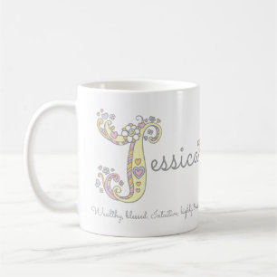Jessica J-naam en betekenis monogram-mok Koffiemok