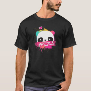 JESSICA - Mooie meisjesnaam met Schattige Panda T-shirt