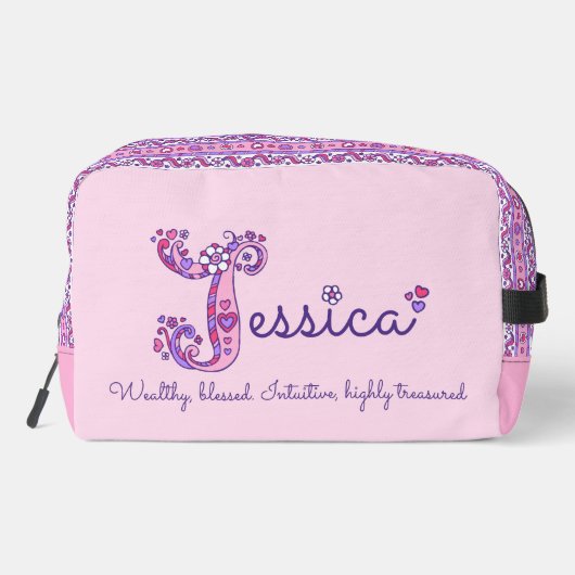 Jessica naam te beginnen met J meisjes Toilettasje (Achterkant)