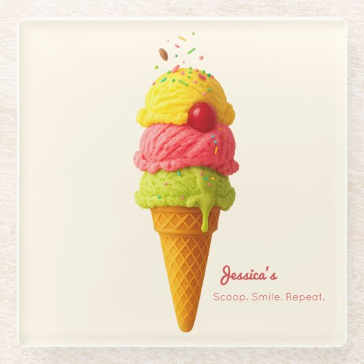 Jessica's Verjaardag Bash - Ice Cream Onderzetter (Voorkant)