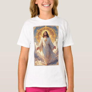Jessus stijgt op Christelijk meisjes T-shirt