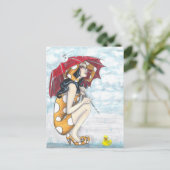 Jester Avec Parapluie + Cartes Postales En Caoutch (Debout devant)