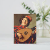 Jester avec une carte postale en liet (Debout devant)