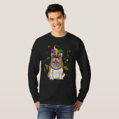 Jester Beads Mask English Bulldog Dog Owner Mardi T-shirt (Voorkant volledig)