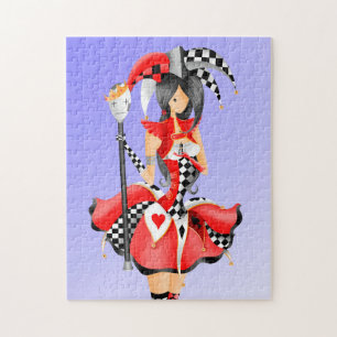 Jester et marionnettes Quirky King Red Puzzle