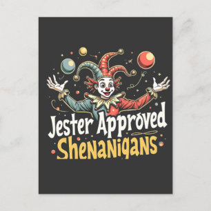 Jester Goedgekeurd Shenanigans Circus Clown Briefkaart