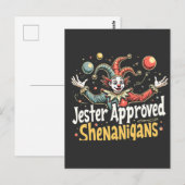 Jester Goedgekeurd Shenanigans Circus Clown Briefkaart (Voorkant / Achterkant)