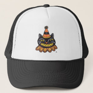 Jester Halloween  Art Cartoon Cat Trucker Pet