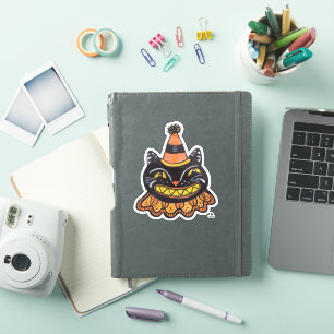 Jester Halloween Hand getrokken Cat Sticker