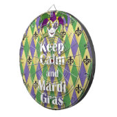 Jester Mask Keep Calm en Mardi Gras Dartbord (Voorkant Rechts)