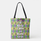 Jester Mask Keep Calm en Mardi Gras Draagtas (Achterkant)