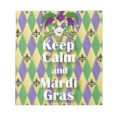 Jester Mask Keep Calm en Mardi Gras Notitieblok (Voorkant)